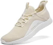 ALEADER Slip On Sneakers Women Walking Running Shoes for Athletic Running Workout Walking Shoes Non Slip Natural Size 8 US
