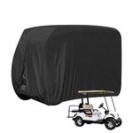 TOTMOX 4 Passenger Golf Cart Cover Fit for EZGO Club Car Yamaha, Waterproof Windproof Sunproof Outdoor All-Weather Polyester Full Cover with Zipper Doors - Black 108" L x 48" W x 66" H