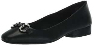 Anne Klein Women's Cora Ballet Flat, Black, 8