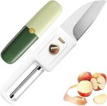 Kripara Sales Knife Kitchen Knife Peeler Portable Knife for Fruit 2 in 1 Knife and Peeler for Kitchen Travel Knife with case Stainless Steel Bled Pack of 1