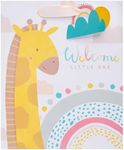 UK Greetings Medium Gift Bag for New Baby Boy or Girl - Cute Giraffe Design