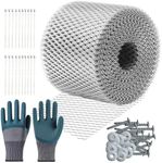 6Inch x 100Ft Gutter Guard Roll,Heavy Duty Leaf Filter,Leaf Filter Gutter Protection Roll with Installation Screws and Stainless Steel Ties,DIY Gutter Protection Cover (Silver 6inch X 100ft)
