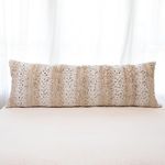 Cheer Collection Stylish Long Body Pillow with Insert for Couch, Sofa, Bedroom - Decorative Embossed Faux Fur Snow Leopard Accent Design - 20" x 54"
