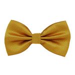 KRAWATTE Men's Microfiber Bow Tie (Golden)