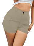 Aahwan Solid Shorts Flap Side Pockets Khaki Cargo Shorts for Women's & Girl's (258-Khaki-26)