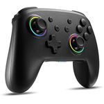 Wireless Switch Controller, binbok Wireless Pro Controller for Switch Remote Gamepad with Joystick, Adjustable Turbo Vibration (Black) (Black-32)