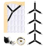 Kelofty 4PCS Bed Sheet Straps - Bed Sheet Holder Straps Keep Sheets in Place, Upgrade Thickened Bands Bed Sheet Suspenders, Sturdy Bed Sheet Clips, Fitted Bed Sheet Fasteners Clips for Bedding