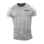 GYMTIER Gym Clothes for Men Gym T-Shirt - Bodybuilding Workout Training Top Bodybuilding Workout T Shirt Training Top MMA Men's Active Wear, Sport Grey, M