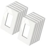 BESTTEN 10 Pack of 1-Gang Decorator Screwless Wall Plate, USWP4 Gloss White Series Decor Outlet Cover, 11.91cm x 7.39cm, for Light Switch, Dimmer, GFCI, USB Receptacle