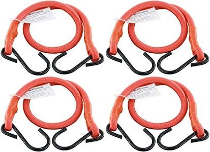 HELIDA Bungee Cords with Hooks, 3/8 Inch Thick Round Bungee Cord Heavy Duty Strong Hooks for Bike Rack, Cart, Trunk, Camping (24 inches, Red)