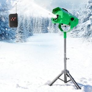 1500W Snow Machine Snowflake Maker for Indoor & Outdoors, Fake Snow Maker Machine with Manual & Wireless Remote Control, Adjustable Machine Size for Christmas Party Parties Stage Parades (Green)