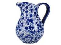 London Pottery Splash Milk Jug/Water Jug Pitcher, Stoneware, Blue/White, 575 ml