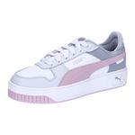 Puma Women Carina Street Sneakers, Puma White-Grape Mist-Puma Silver, 7 UK