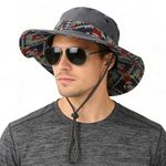 GUSTAVE® Wide Brim Sun Hat for Men & Women, Waterproof Quickdry Outdoor Hat Cap for Men with UPF Protection, Breathable Foldable Fishing & Hiking Bucket Hat with Adjustable Fit Grey