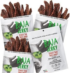 Baja Vida Street Taco Beef Jerky - Sweet and Spicy Beef Jerky Snack Packs, Healthy Jerky, Gluten-Free, All-Natural Beef, No MSG, Made in the USA - 2.5 Oz Bags (Pack of 4)