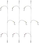 Dyxssm Fishing Hooks with Leader Rigging, Fishing Hook Line Stainless Steel Fishing Rigs Wire and Rig Hooks (1/0#, Style-B: 3 Hooks rig)