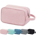 Narwey Travel Toiletry Wash Bag for Women Traveling Dopp Kit Makeup Bag Organizer for Toiletries Accessories Cosmetics (Pink)