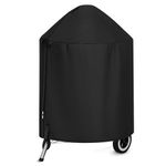 Unicook Heavy Duty Waterproof Kettle BBQ Cover, Compatible for Weber 22 Inch Premium Charcoal Grills, Round Kettle BBQ Grill Cover, Compared to Weber 7150, 27.7" Dia x 38" H, Black