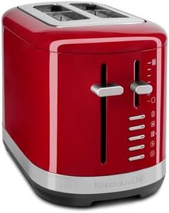 KitchenAid 2-Slice Toaster 5KMT2109BER, Extra-Wide Slots for Artisan Breads & Bagels, 7 Shade Settings, Manual High-Lift Lever, Defrost & Reheat Functions, Durable Metal Construction, Empire Red