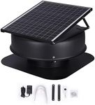 VEVOR Solar Attic Fan, 40 W, 1230 CFM Large Air Flow Solar Roof Vent Fan, Low Noise and Weatherproof with 110V Smart Adapter, Ideal for Home, Greenhouse, Garage, Shop, RV, FCC Listed