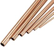 uxcell Copper Tube, 2mm 3mm 4mm 5mm 6mm 7mm OD x 0.5mm Wall Thickness 300mm Length Seamless Round Pipe Tubing, Pack of 6