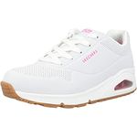 Skechers Women's Uno Stand on Air Sneaker, White Pu H Pink Trim, 5 UK