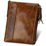 Mens' Wallet RFID Blocking Genuine Leather Credit Card Holder Wallet/Large Zip Coin Pocket Purse