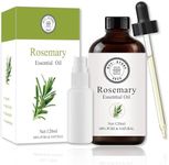 MTF' Rosemary Oil 100%, 120ml, Empty Travel Tottle, Hair Regrowth Diffuser Oil Hair Skin Nails Treatment Scalp Care Armatheropy Massage