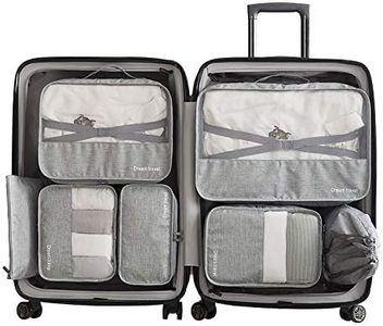 Neween 7 Set Packing Cubes, Travel Storage Bags Multifunctional Clothing Sorting Packages, Travel Packing Pouches, Luggage Organizer Pouch, Shoe Bags (3 Travel Cubes + 4 Pouches, B-Gray)