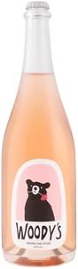 Woody's Sparkling Rosé Non-Alcoholic Wine (750ml) | Alcohol-Free Wine Made from 100% Certified Organic California Grapes | Low Sugar, Gluten Free, Vegan