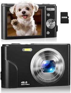 Digital Camera, FHD 1080P 48MP Autofocus Point and Shoot Camera for Kids Teens Boy Girl Starter, 16X Zoom, User-Friendly Compact Small Travel Camera for Photography and Vlogging(Black)
