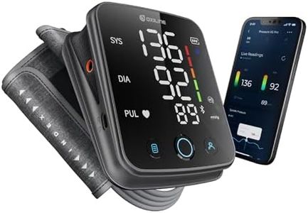 Pressure XS Pro Bluetooth Blood Pressure Monitor, Upper Arm BP Cuff 22–42 cm, Accurate Automatic Digital Systolic/Diastolic, Large Display, Mobile App Compatible for iOS & Android Devices