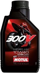 Motul 300V Factory Line Ester Core Fully Synthetic 10W-40 Petrol Engine Oil for Bikes (1 L) (104118)