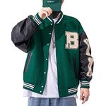 Moshtashio Varsity Jacket Letterman College Baseball Jackets Vintage Outwear with Pockets Unisex Coat Patchwork Top