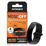 Pyramid Mosi-Off Insect Repellent Bands - 4X Mosquito Repellent Bracelet with Dry DEET Formula - 100hrs of Protection Against Flying & Biting Insects