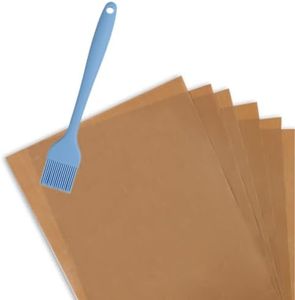 6 Pack Reusable Silicone Baking Sheet Mat for Oven Non Stick with Oil Brush,Silicone Cooking Mat,Non Stick Oven Liner,Baking Mat Sheet Baking Tray Liner Set,Air Fryer Accessories Washable-30 * 40cm