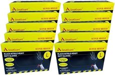 Disposable Nitrile Gloves,Black,Fingertip Textured, Gloves for Automotive, Kitchen, Lab, Healthcare, Tattoo, Hair Dressing,Food Processing Box of 100 PCS (10 boxes of 100) 1,000 PCS (Medium)