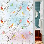 GK Trading Starlite Birds Window Film Decorative No Adhesive, Frosting Privacy Film for Glass Windows, Static Cling Frosted Window for Home Office UV Protection (2X3 FEET)