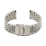 StrapsCo Stainless Steel Beads of Rice Watch Bracelet Band Strap - Choose Your Color - 18mm 19mm 20mm 21mm 22mm 24mm, Silver, 22mm, Bracelet