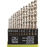 Hymnorq 13pc Twist Drill Bits Set, Metric Size 1.5mm - 6.5mm, Heat-resistant M35 Grade 5% Cobalt Steel, 135 Degree Self-centering Split Point, for Stainless Steel Cast Iron Aluminium Copper Hard Metal