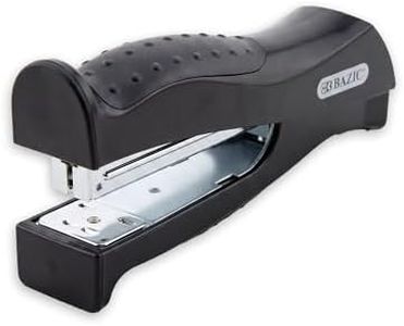 BAZIC Products Stand-Up Stapler w/500 Staples, Full Strip Size Standard (26/6), Black Durable Desktop Staplers for Home Office School, 12-Pack
