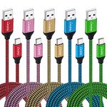 USB Type C Cable, Canjoy 5 Pack Extra Long USB C Cable 10ft Braided Fast Charging Cord Compatible Galaxy S9 S8 Plus Note 8 Note 9