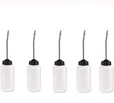 LNKA 5 Pack Plastic Sewing Machine Oiler/Oil Dispenser with Long Angled Spout 120 ML (Universal)