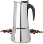 Mixpresso 12 Cup Greca Stovetop Espresso Maker 600ml/20oz, Moka Pot with Coffee Percolator Design, Stainless Steel Stove Top Coffee Maker for Camping or Home Use, Italian Coffee Maker Stovetop