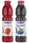 Manama Strawberry Crush and Blueberry Crush Dessert Topping For Cakes, Ice Creams and Making Thick Shakes, 750ML Each, Pack of 2