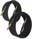 Elebase 1/4 Inch TRS Instrument Cable 6M 2-Pack,Straight 6.35mm Male Jack Stereo Audio Interconnect Cord,6.35 mm Balanced Line for Electric Guitar,Bass,Keyboard,Mixer,Amplifier,Amp,Speaker,Equalizer