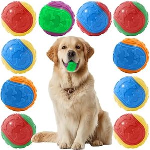 LIVORRA 10PCS Dog Balls, Squeaky Rubber Balls for Pets, Interactive Dog Ball for Pet, Teeth Cleaning Puppy Chew Toys
