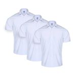 Echo Plus Uniform Boys - 3 Pack White School Shirts Plus Size. Short Sleeved. (UK, Age, 14 Years, 15 Years, White)