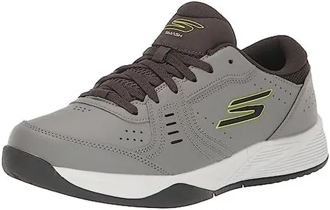 Skechers Men's Viper Court Smash Pickleball Sneaker, Grey/Lime, 11