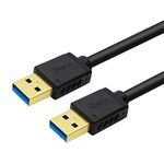 DTech USB 3.0 Male to Male Data Transfer Extension Cable Line for Computer PC Hard Disk Video Capture (Black) -1 m/3 ft